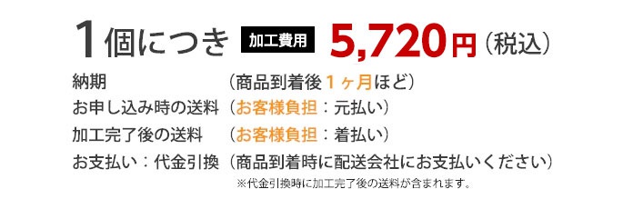 １個につき5720円 送料別途